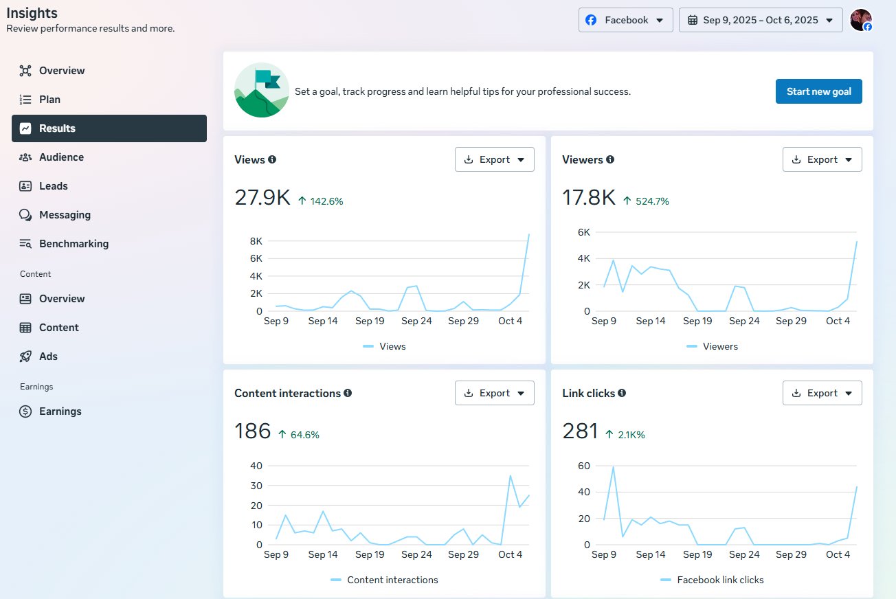 Meta Business Insights snapshot